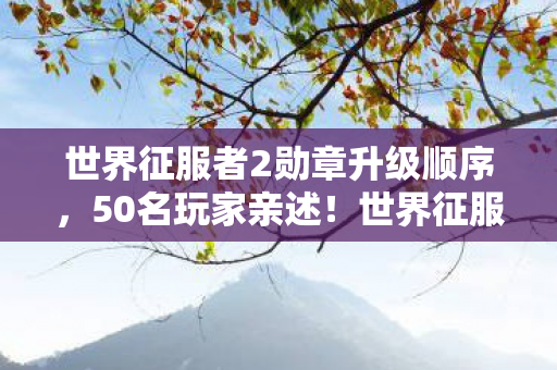 世界征服者2勋章升级顺序,50名玩家亲述!世界征服者2勋章暗藏玄机?网吧大神听完直接绷不住 世界征服者2勋章升级顺序,50名玩家亲述!世界征服者2勋章暗藏玄机?网吧大神听完直接绷不住