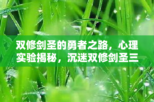 双修剑圣的勇者之路，心理实验揭秘，沉迷双修剑圣三年，细思极恐的自我囚禁