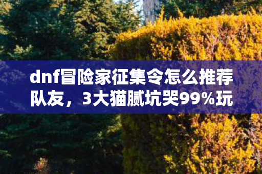 dnf冒险家征集令怎么推荐队友,3大猫腻坑哭99%玩家!DNF征集令这波操作太上头 dnf冒险家征集令怎么推荐队友,3大猫腻坑哭99%玩家!DNF征集令这波操作太上头