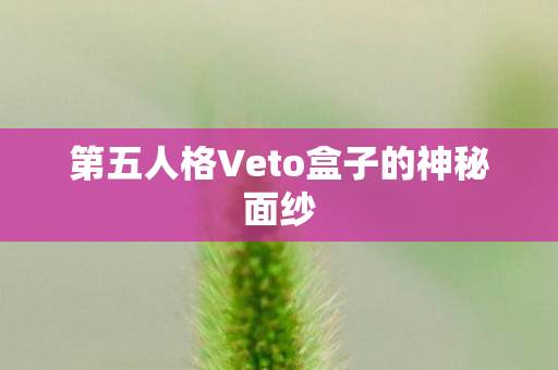 第五人格Veto盒子的神秘面纱 第五人格Veto盒子的神秘面纱