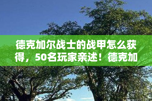 德克加尔战士的战甲怎么获得，50名玩家亲述！德克加尔归来竟藏时空裂隙？网吧小哥，我绷不住了