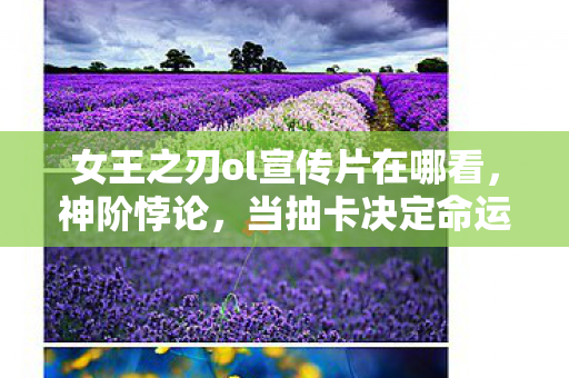 女王之刃ol宣传片在哪看,神阶悖论,当抽卡决定命运时,自由意志竟在深渊中狂笑? 女王之刃ol宣传片在哪看,神阶悖论,当抽卡决定命运时,自由意志竟在深渊中狂笑?