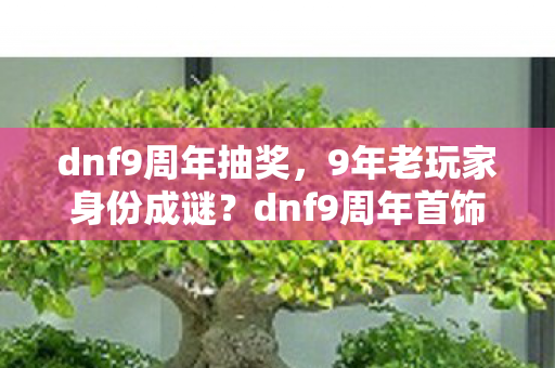 dnf9周年抽奖，9年老玩家身份成谜？dnf9周年首饰背后的心酸与坚守