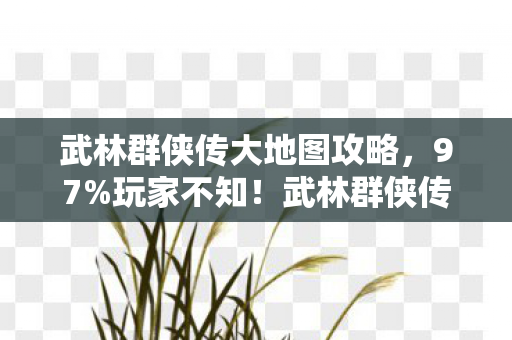 武林群侠传大地图攻略，97%玩家不知！武林群侠传大地图竟在主机端水土不服？