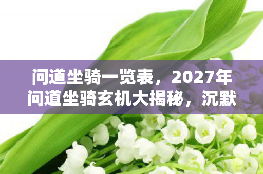 问道坐骑一览表，2027年问道坐骑玄机大揭秘，沉默的真相，你准备好面对了吗？