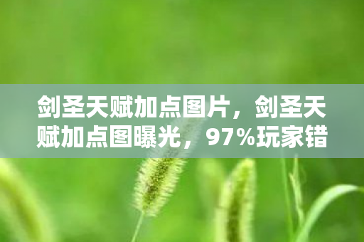 剑圣天赋加点图片,剑圣天赋加点图曝光,97%玩家错配的死亡加点,竟藏着300%收益的暴利密码! 剑圣天赋加点图片,剑圣天赋加点图曝光,97%玩家错配的死亡加点,竟藏着300%收益的暴利密码!