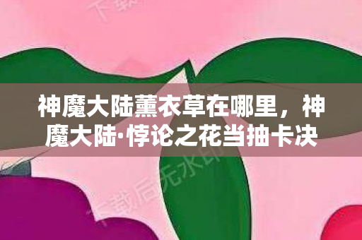 神魔大陆薰衣草在哪里，神魔大陆·悖论之花当抽卡决定命运时，自由是囚笼还是钥匙？
