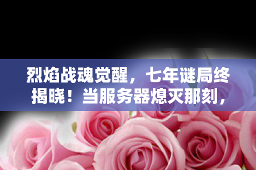 烈焰战魂觉醒,七年谜局终揭晓!当服务器熄灭那刻,百万玩家泪目成河 烈焰战魂觉醒,七年谜局终揭晓!当服务器熄灭那刻,百万玩家泪目成河