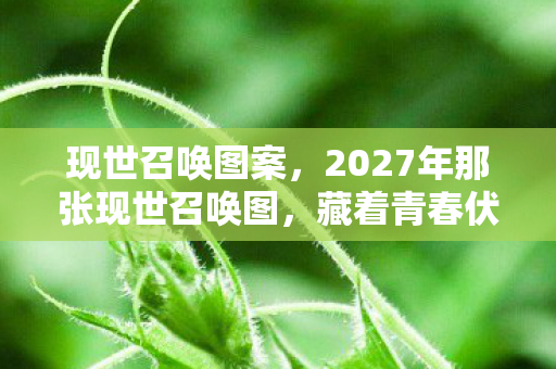 现世召唤图案,2027年那张现世召唤图,藏着青春伏笔,如今想起鼻子一酸 现世召唤图案,2027年那张现世召唤图,藏着青春伏笔,如今想起鼻子一酸