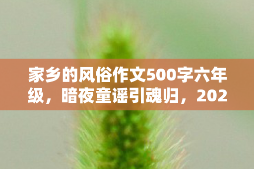 家乡的风俗作文500字六年级，暗夜童谣引魂归，2027年家乡鬼抓人游戏连环失踪悬案