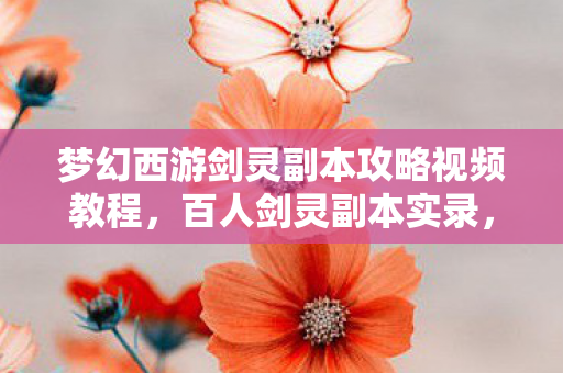 梦幻西游剑灵副本攻略视频教程，百人剑灵副本实录，这疑点谁绷得住？大神萌新齐破防！