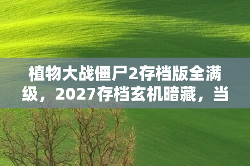 植物大战僵尸2存档版全满级,2027存档玄机暗藏,当虚拟花园沉默时,我究竟失去了什么? 植物大战僵尸2存档版全满级,2027存档玄机暗藏,当虚拟花园沉默时,我究竟失去了什么?