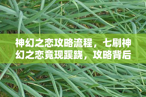 神幻之恋攻略流程，七刷神幻之恋竟现蹊跷，攻略背后隐藏的真相让人后背发凉！