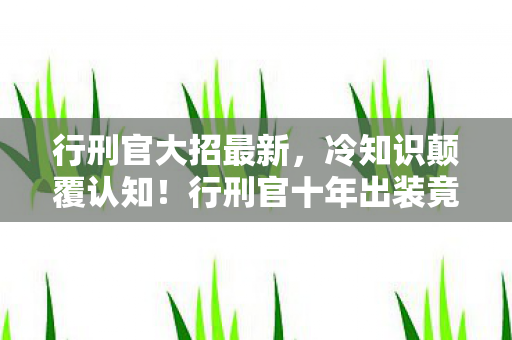 行刑官大招最新，冷知识颠覆认知！行刑官十年出装竟全错，真相让人目瞪口呆！