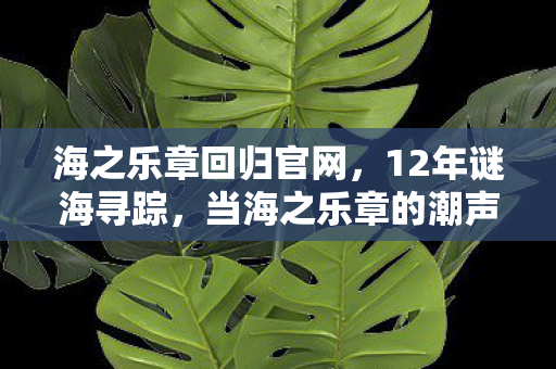 海之乐章回归官网，12年谜海寻踪，当海之乐章的潮声成为千万玩家的泪目绝响