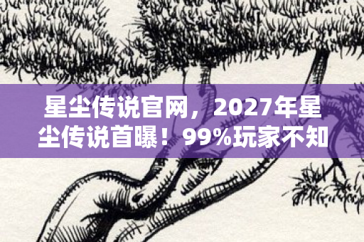 星尘传说官网，2027年星尘传说首曝！99%玩家不知的隐藏真相，颠覆认知！