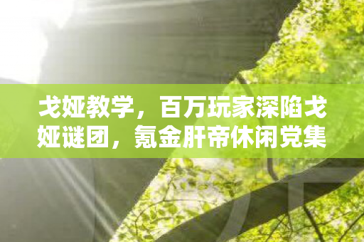 戈娅教学，百万玩家深陷戈娅谜团，氪金肝帝休闲党集体破防！
