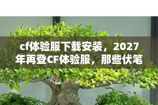 cf体验服下载安装,2027年再登CF体验服,那些伏笔与承诺,让我鼻子一酸 cf体验服下载安装,2027年再登CF体验服,那些伏笔与承诺,让我鼻子一酸