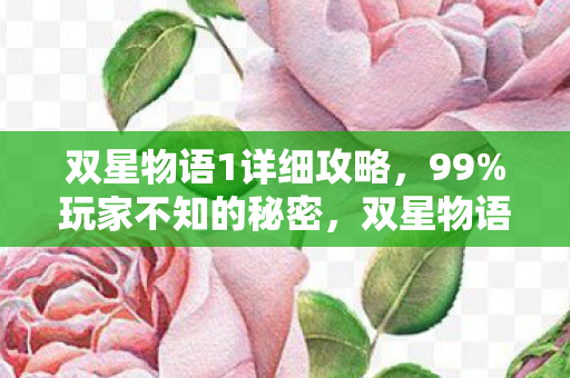双星物语1详细攻略，99%玩家不知的秘密，双星物语1里藏着多少被遗忘的孤独灵魂？