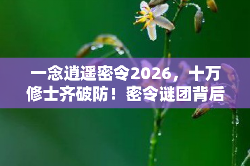 一念逍遥密令2026,十万修士齐破防!密令谜团背后,谁才是真正的逍遥赢家? 一念逍遥密令2026,十万修士齐破防!密令谜团背后,谁才是真正的逍遥赢家?