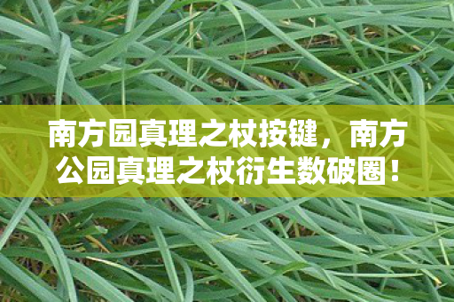 南方园真理之杖按键，南方公园真理之杖衍生数破圈！败家玩家竟用周边堆出意想不到人生