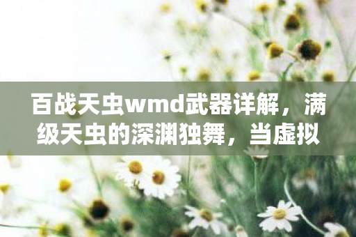 百战天虫wmd武器详解，满级天虫的深渊独舞，当虚拟王冠压碎现实脊梁的悖论人生