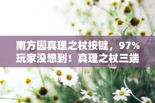 南方园真理之杖按键，97%玩家没想到！真理之杖三端实测，手柄搓招竟比触屏慢0.3秒？