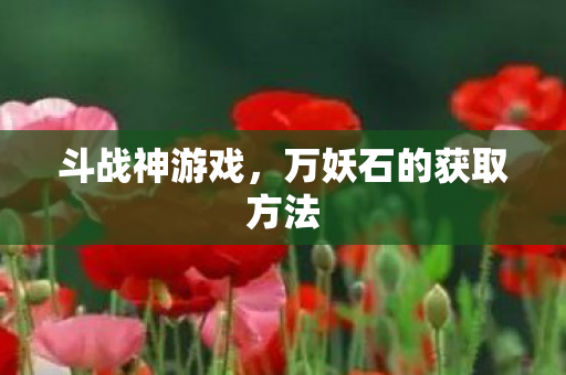 斗战神游戏，万妖石的获取方法