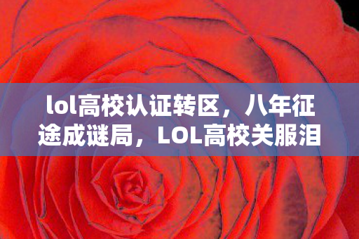 lol高校认证转区，八年征途成谜局，LOL高校关服泪目终章