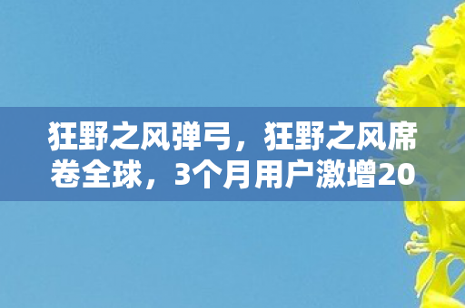 狂野之风弹弓,狂野之风席卷全球,3个月用户激增200%,游戏圈久违的非理性繁荣来了? 狂野之风弹弓,狂野之风席卷全球,3个月用户激增200%,游戏圈久违的非理性繁荣来了?
