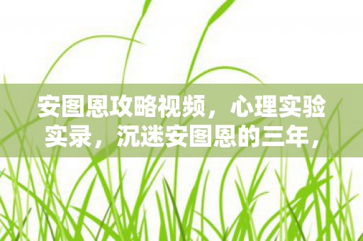 安图恩攻略视频，心理实验实录，沉迷安图恩的三年，细思极恐的自我囚禁