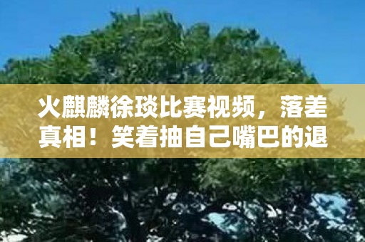 火麒麟徐琰比赛视频，落差真相！笑着抽自己嘴巴的退坑侠，笑着笑着竟哭了