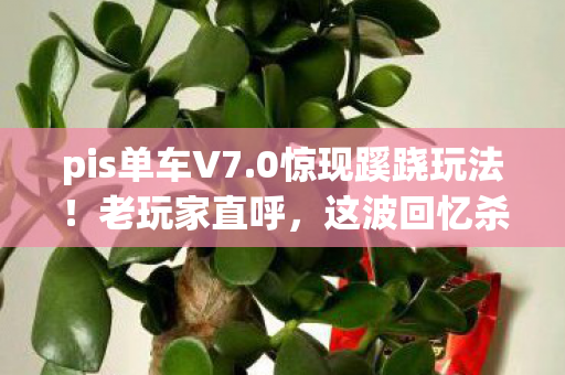 pis单车V7.0惊现蹊跷玩法！老玩家直呼，这波回忆杀太上头！
