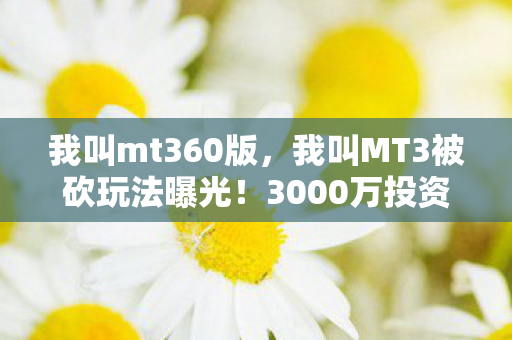 我叫mt360版,我叫MT3被砍玩法曝光!3000万投资背后隐情,结果让人吓一跳! 我叫mt360版,我叫MT3被砍玩法曝光!3000万投资背后隐情,结果让人吓一跳!
