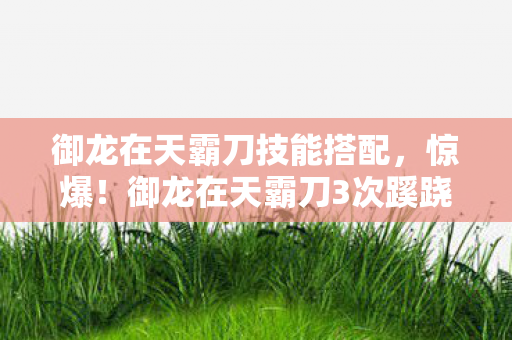 御龙在天霸刀技能搭配,惊爆!御龙在天霸刀3次蹊跷现世,背后真相让人后背发凉! 御龙在天霸刀技能搭配,惊爆!御龙在天霸刀3次蹊跷现世,背后真相让人后背发凉!