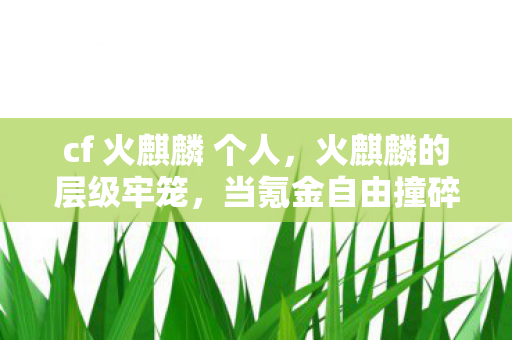 cf 火麒麟 个人,火麒麟的层级牢笼,当氪金自由撞碎命运悖论,灵魂震颤的终极选择 cf 火麒麟 个人,火麒麟的层级牢笼,当氪金自由撞碎命运悖论,灵魂震颤的终极选择