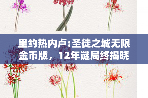 里约热内卢:圣徒之城无限金币版，12年谜局终揭晓，里约热内卢的圣徒之城，为何让全球玩家泪目？