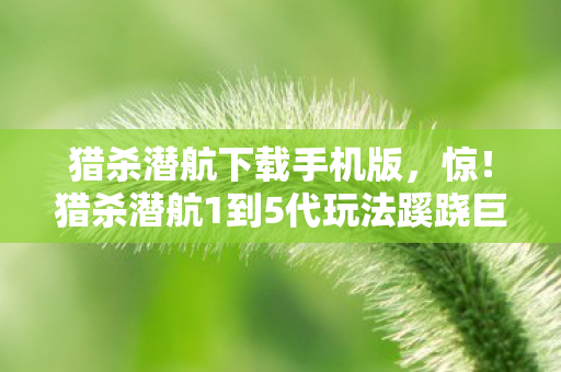 猎杀潜航下载手机版，惊！猎杀潜航1到5代玩法蹊跷巨变，老玩家直呼爷青结！
