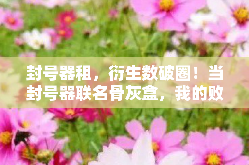 封号器租，衍生数破圈！当封号器联名骨灰盒，我的败家人生迎来意想不到终章