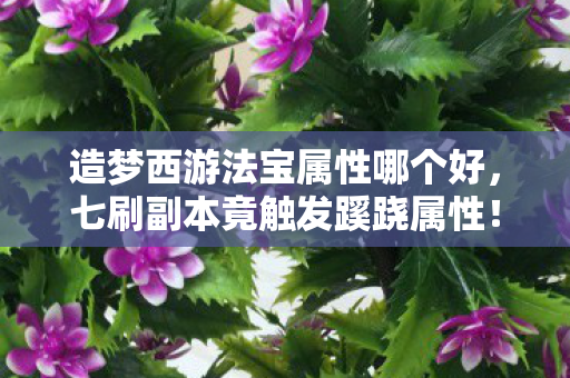 造梦西游法宝属性哪个好,七刷副本竟触发蹊跷属性!真相揭晓时,后背冷汗直冒 造梦西游法宝属性哪个好,七刷副本竟触发蹊跷属性!真相揭晓时,后背冷汗直冒
