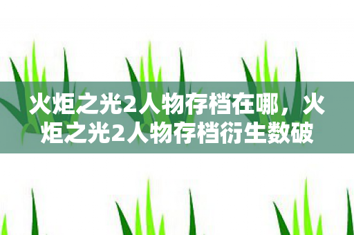 火炬之光2人物存档在哪，火炬之光2人物存档衍生数破圈！意想不到跨界竟成潮流新宠