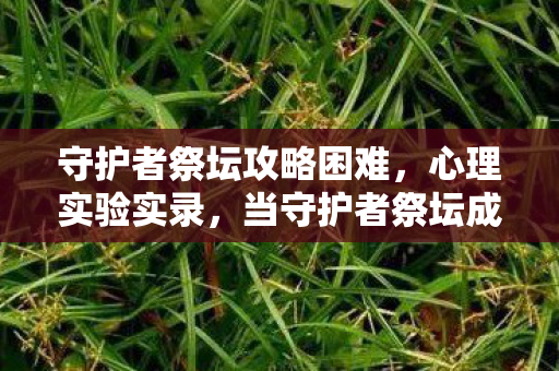 守护者祭坛攻略困难，心理实验实录，当守护者祭坛成为沉迷牢笼，细思极恐的多巴胺陷阱