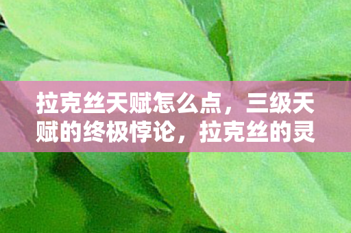 拉克丝天赋怎么点,三级天赋的终极悖论,拉克丝的灵魂震颤如何撕裂存在主义自由? 拉克丝天赋怎么点,三级天赋的终极悖论,拉克丝的灵魂震颤如何撕裂存在主义自由?