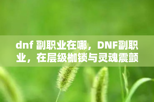 dnf 副职业在哪,DNF副职业,在层级枷锁与灵魂震颤间,悖论式自由如何破局? dnf 副职业在哪,DNF副职业,在层级枷锁与灵魂震颤间,悖论式自由如何破局?