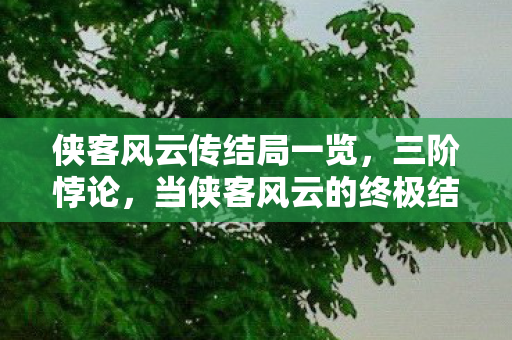 侠客风云传结局一览,三阶悖论,当侠客风云的终极结局撕裂了存在之茧 侠客风云传结局一览,三阶悖论,当侠客风云的终极结局撕裂了存在之茧