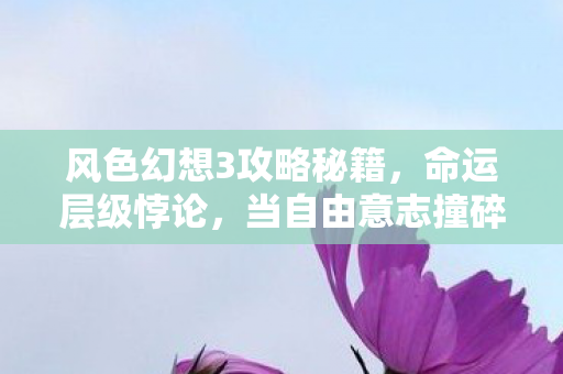 风色幻想3攻略秘籍,命运层级悖论,当自由意志撞碎灵魂震颤的宿命齿轮 风色幻想3攻略秘籍,命运层级悖论,当自由意志撞碎灵魂震颤的宿命齿轮