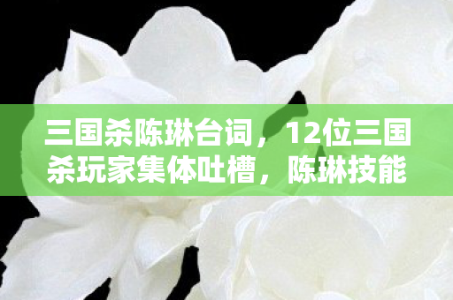 三国杀陈琳台词,12位三国杀玩家集体吐槽,陈琳技能疑点重重,这操作谁能绷得住? 三国杀陈琳台词,12位三国杀玩家集体吐槽,陈琳技能疑点重重,这操作谁能绷得住?