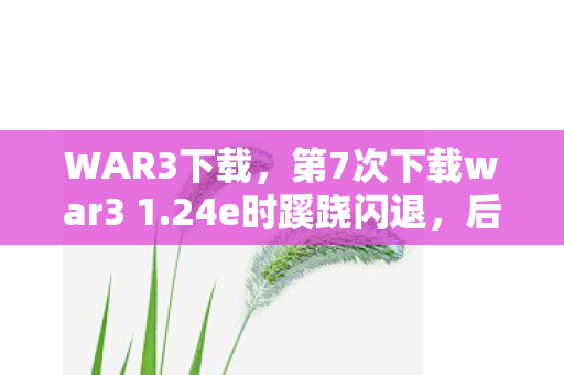 WAR3下载，第7次下载war3 1.24e时蹊跷闪退，后背发凉，原来我才是被玩透的NPC