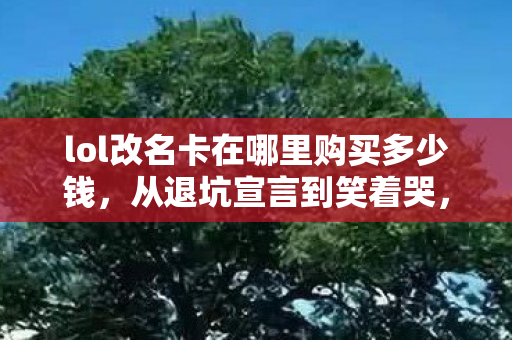 lol改名卡在哪里购买多少钱,从退坑宣言到笑着哭,改名卡真相戳破我最后的倔强 lol改名卡在哪里购买多少钱,从退坑宣言到笑着哭,改名卡真相戳破我最后的倔强