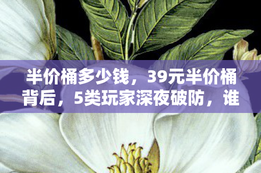 半价桶多少钱,39元半价桶背后,5类玩家深夜破防,谁在为情怀买单? 半价桶多少钱,39元半价桶背后,5类玩家深夜破防,谁在为情怀买单?